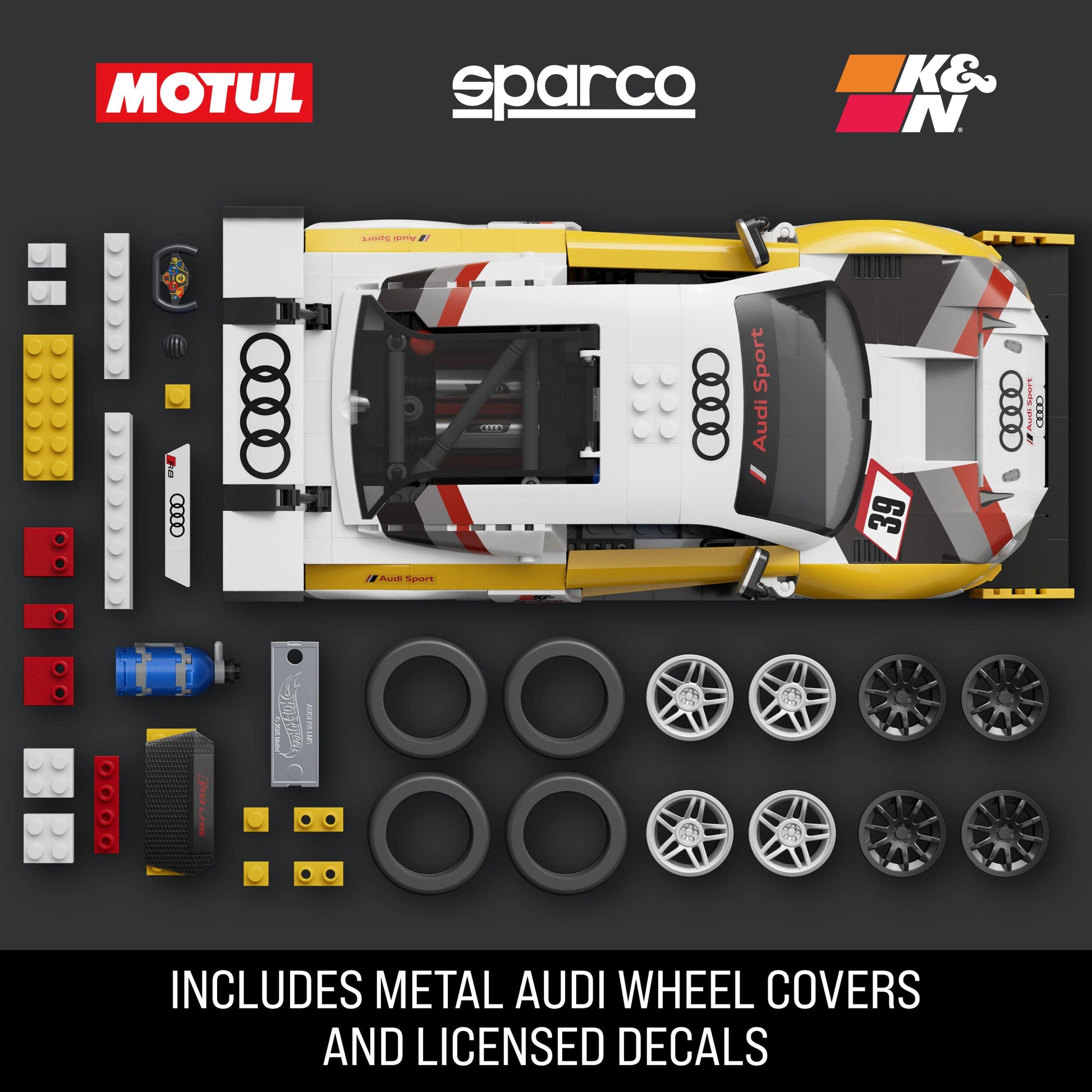 Mattel Brick Shop Hot Wheels Elite Series ’15 Audi R8 LMS Building Set Mattel