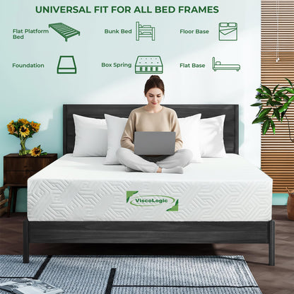 ViscoLogic Twin Mattress Made In Canada Reversible Cool Resilience Foam Perfect for Bunk Bed &Trundle Bed, Pressure Relief, Medium Firm CertiPUR-US® Certified Eco-Friendly Foam Mattress, Single 5 Inch