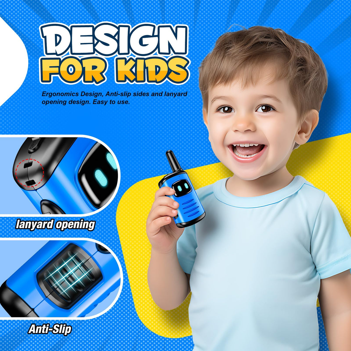 3 4 5 6 Year Old Boy Girl Gifts, Exssary Walkie Talkies for Kids Toys for 3-6 Year Old Boys Girls Christmas Birthday Gifts Walkie Talkie Kids Camping Outdoor Toys Blue & Pink 🍁 All In One Marketplace Canada