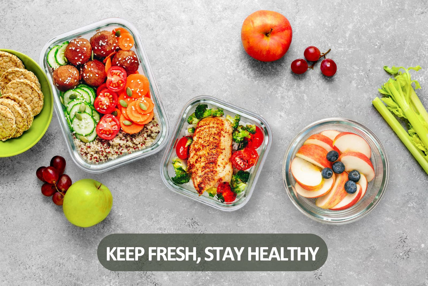 M MCIRCO 24-Piece Glass Food Storage Containers with Snap Locking Lids,Glass Meal Prep Containers Set - Airtight Lunch Containers, Microwave, Oven, Freezer and Dishwasher - Available at All In One Marketplace Canada
