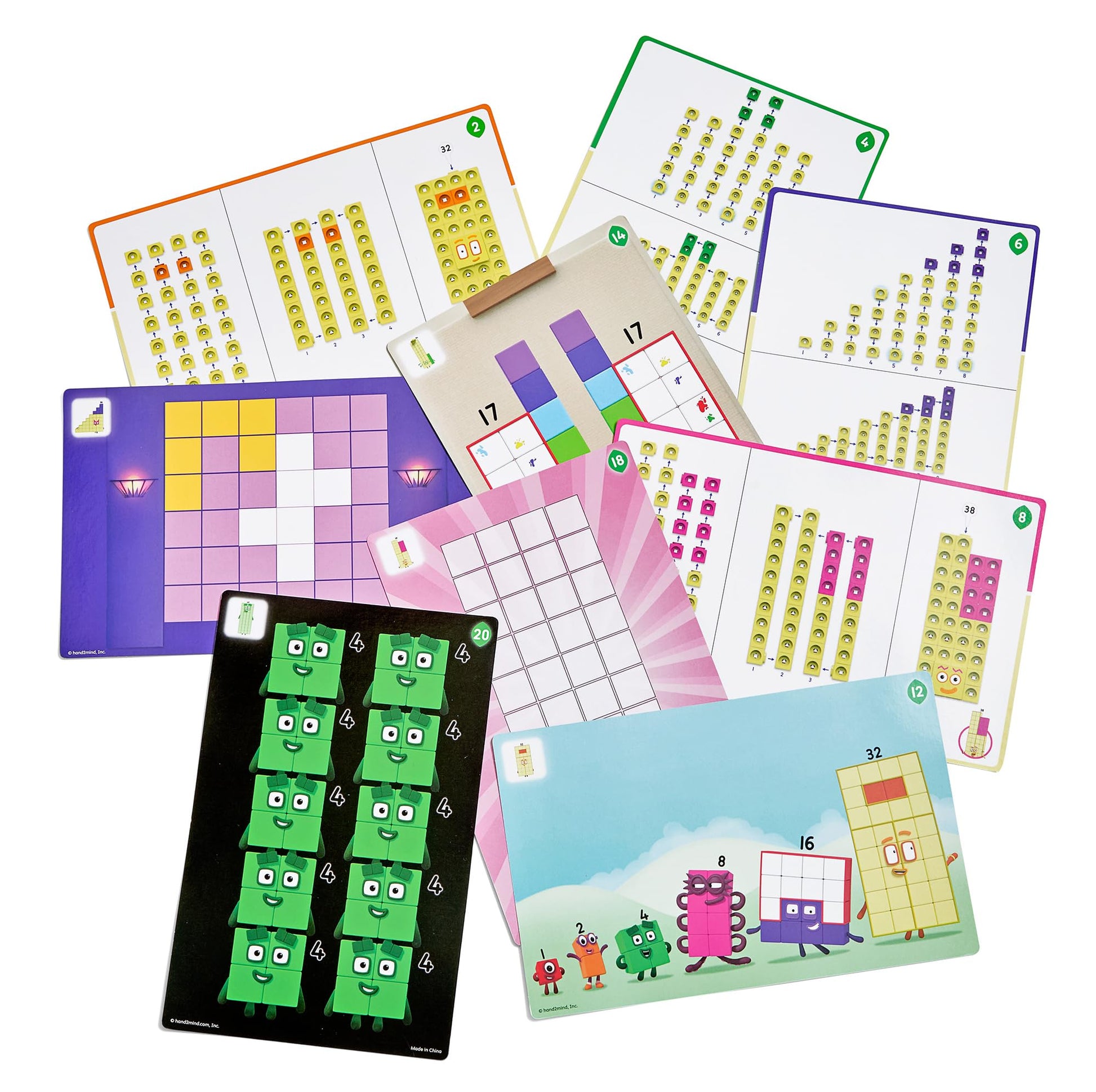 hand2mind Numberblocks 31-40 MathLink Cubes Activity Set - Learn Numbers & Early Math Skills, Preschool and Kindergarten Learning Activities, Educational Toys for Kids, Counting Math Manipulatives hand2mind