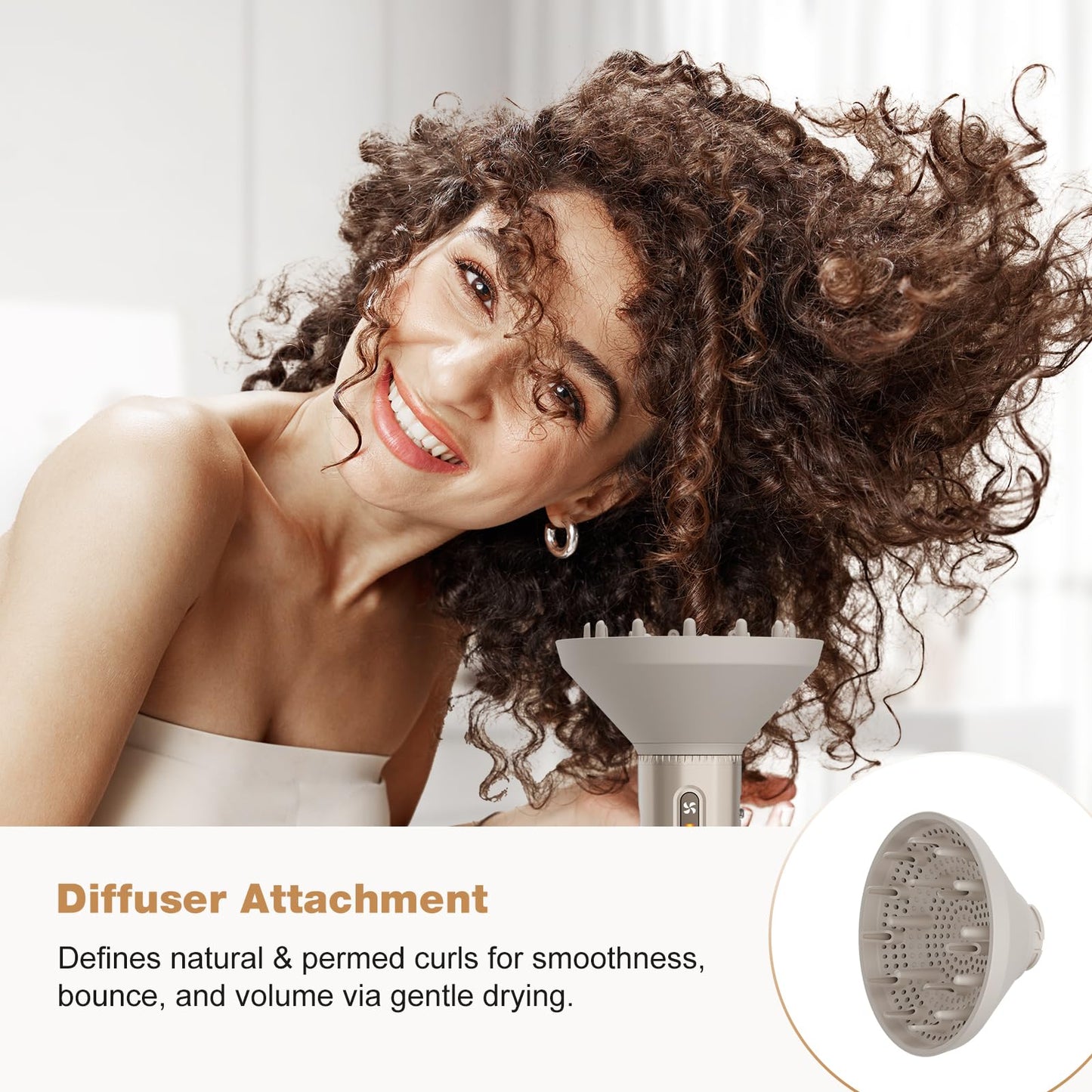 7MAGIC 7 in 1 Hair Styler & Hair Dryer Brush,110,000 RPM High-Speed Negative Ionic Hot Air Styler, 1400W Powerful Blow Dryer Brush & Multi-Style for Straight,Wavy, Curly, and Coily Hair,Champagne Gold - Available at All In One Marketplace Canada