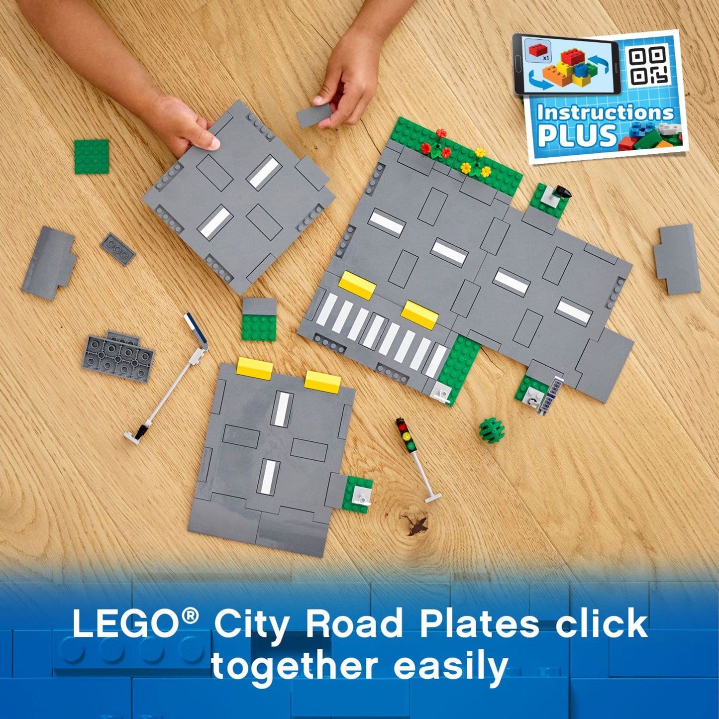 LEGO City Road Plates 60304 - Building Toy Set, Featuring Traffic Lights, Trees, Glow in The Dark Bricks, Combine with LEGO City Series Sets, Great Gift for Kids, Boys, and Girls Ages 5+ LEGO
