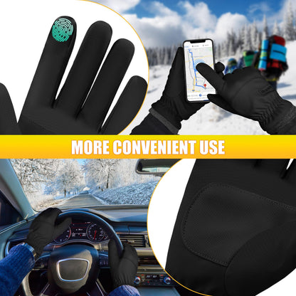 ihuan Winter Ski Snow Gloves Waterproof Running Mens Women Touchscreen- Cycling DrivingThermal Warm Cold Weather (Dark Black, m) 🍁 All In One Marketplace Canada