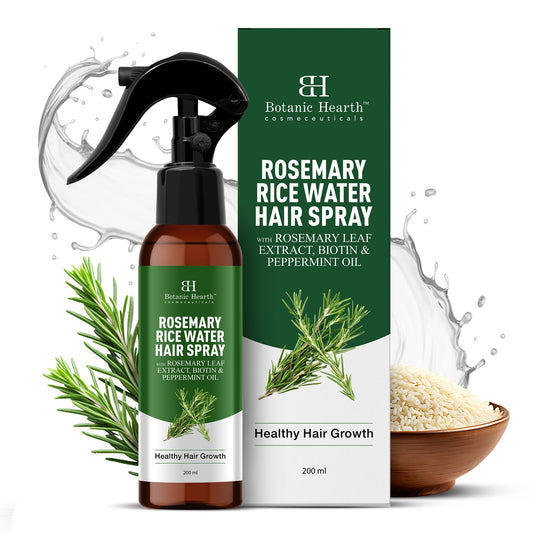 Botanic Hearth Rosemary Rice Water Leave In Conditioner Spray with Scalp Serum & Root Enhancer for Dry, Weak & Damaged Hair, Lightweight Hair Moisturizing Spray for All Hair Types, 6.8 fl oz