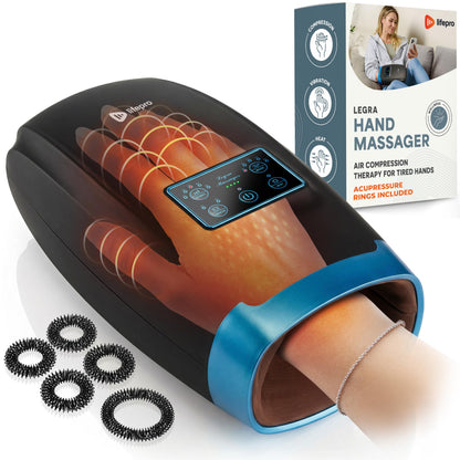 Lifepro Legra Cordless Hand Massager, Heat, Compression, Vibration- 5 Modes