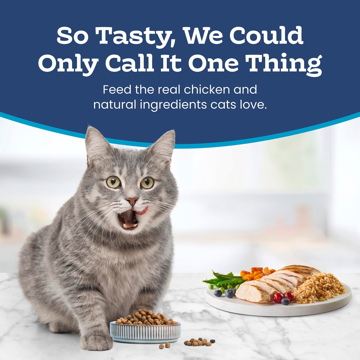 Blue Buffalo Tastefuls Chicken & Brown Rice Recipe Mature Dry Cat Food for Adult Cats 7+, Real Chicken First, Deliciously Healthy Natural Senior Cat Food with Fish Oil & Natural Ingredients, 3.1kg