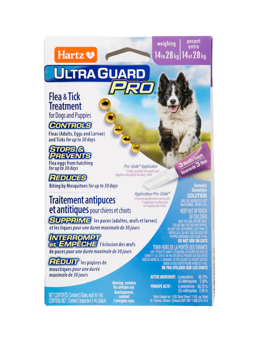 UltraGuard Pro Topical Flea & Tick Prevention for Dogs and Puppies - 14-28, 3 Monthly Treatments - Available at All In One Marketplace Canada