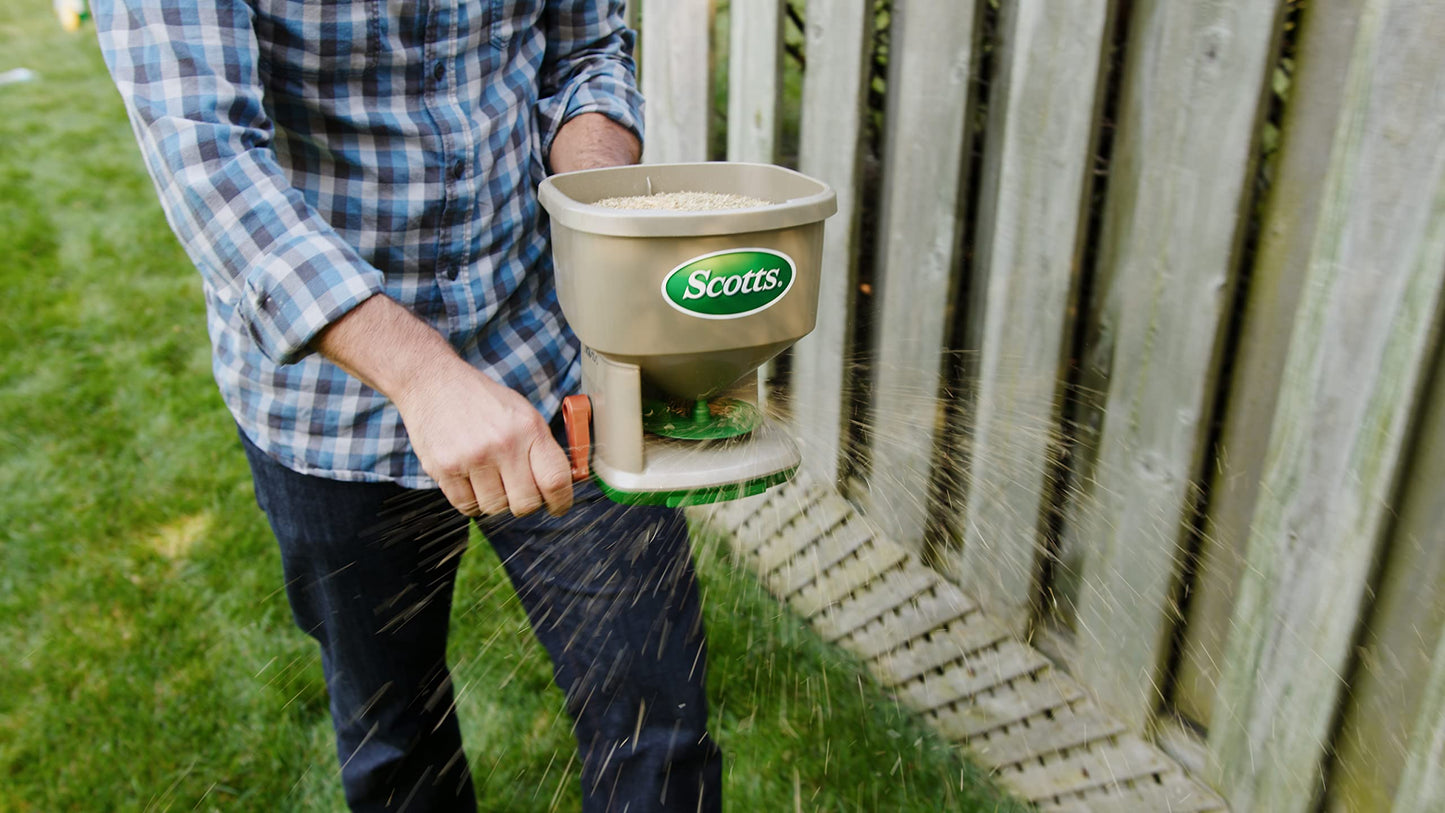 Scotts Whirl Hand Held Spreader - Great for Small Areas - Spreads Grass Seed, Fertilizer, Ice melt - Portable & Easy to Use 🍁 All In One Marketplace Canada