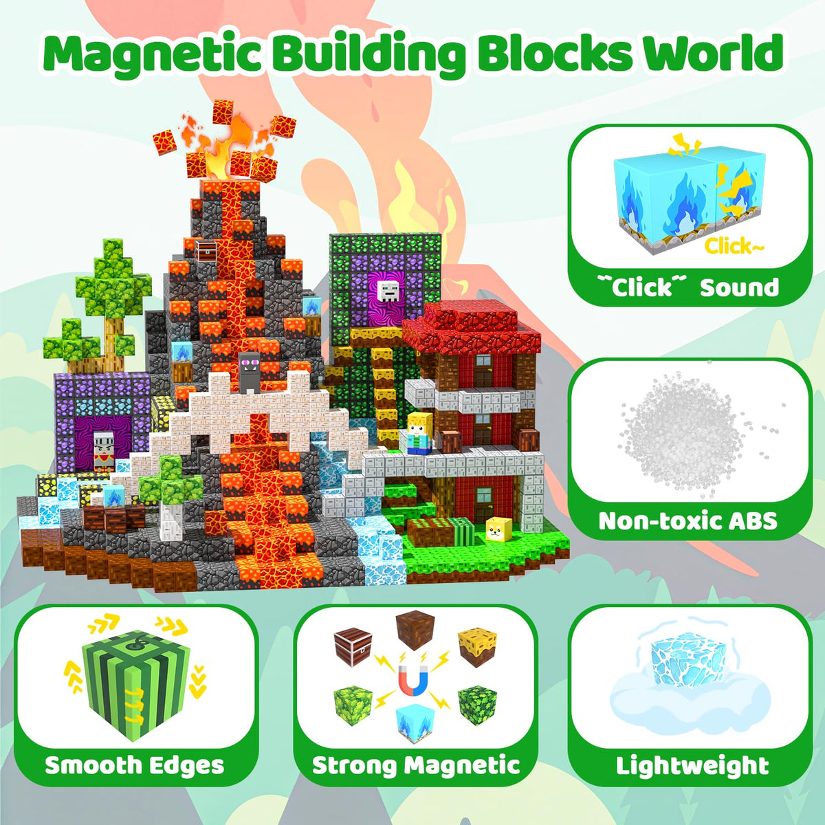 SSAWER Magnetic Blocks, 150PCS Toys Building Blocks Cubes Gifts for Kids 🍁 All In One Marketplace Canada