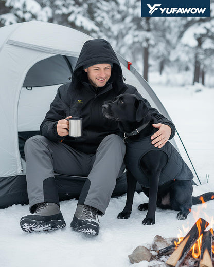 Men Winter Jacket Work Coat Waterproof Windbreaker Insulated Heavy Softshell Heat Warm Thermal Clothes Ski Snow Snowboard Snowmobile Casual Outdoor Cold Weather Safety Security Construction 🍁 All In One Marketplace Canada
