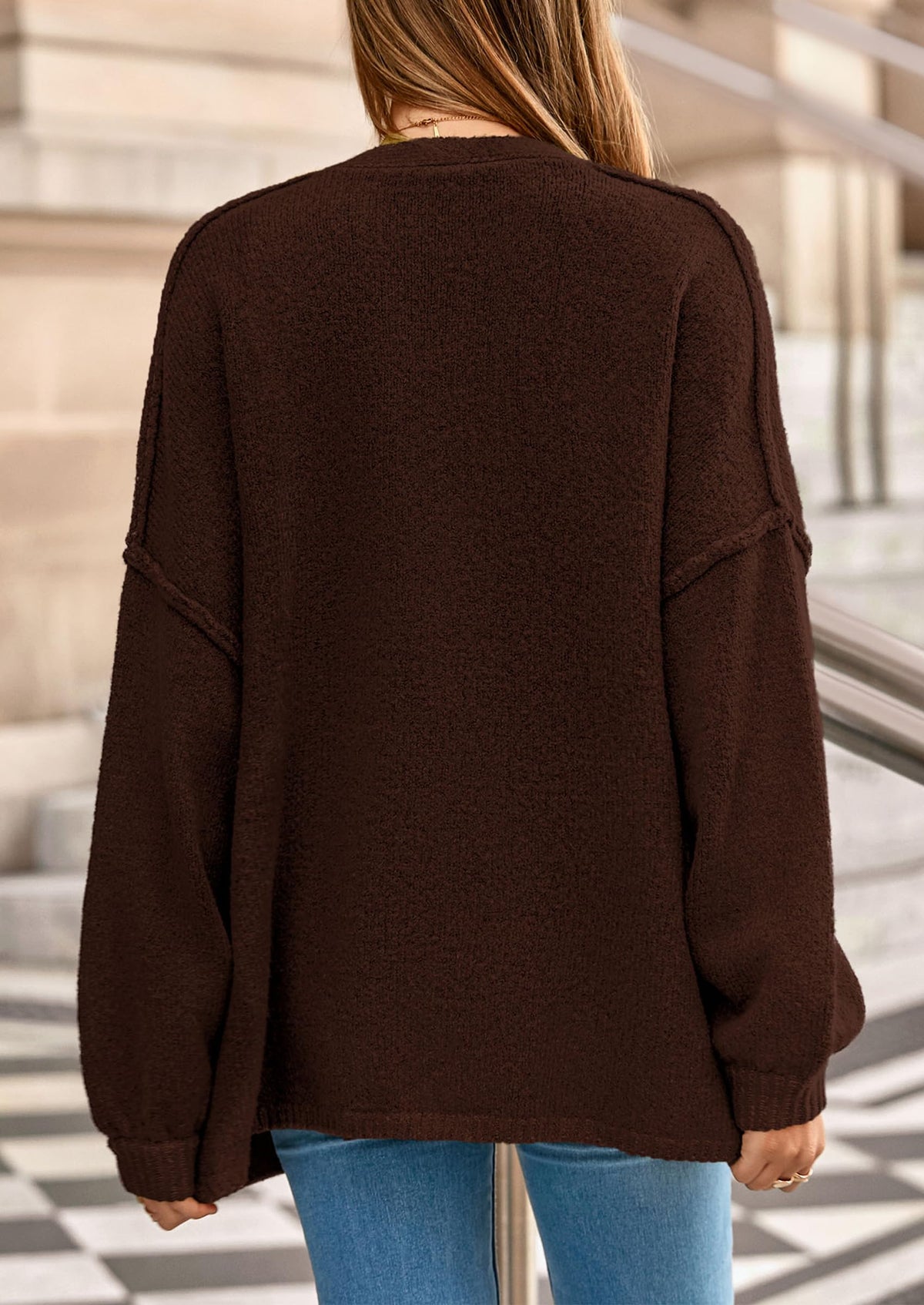 PRETTYGARDEN Oversized Chunky Cardigan Sweaters for Women Brown,M 🍁 All In One Marketplace Canada