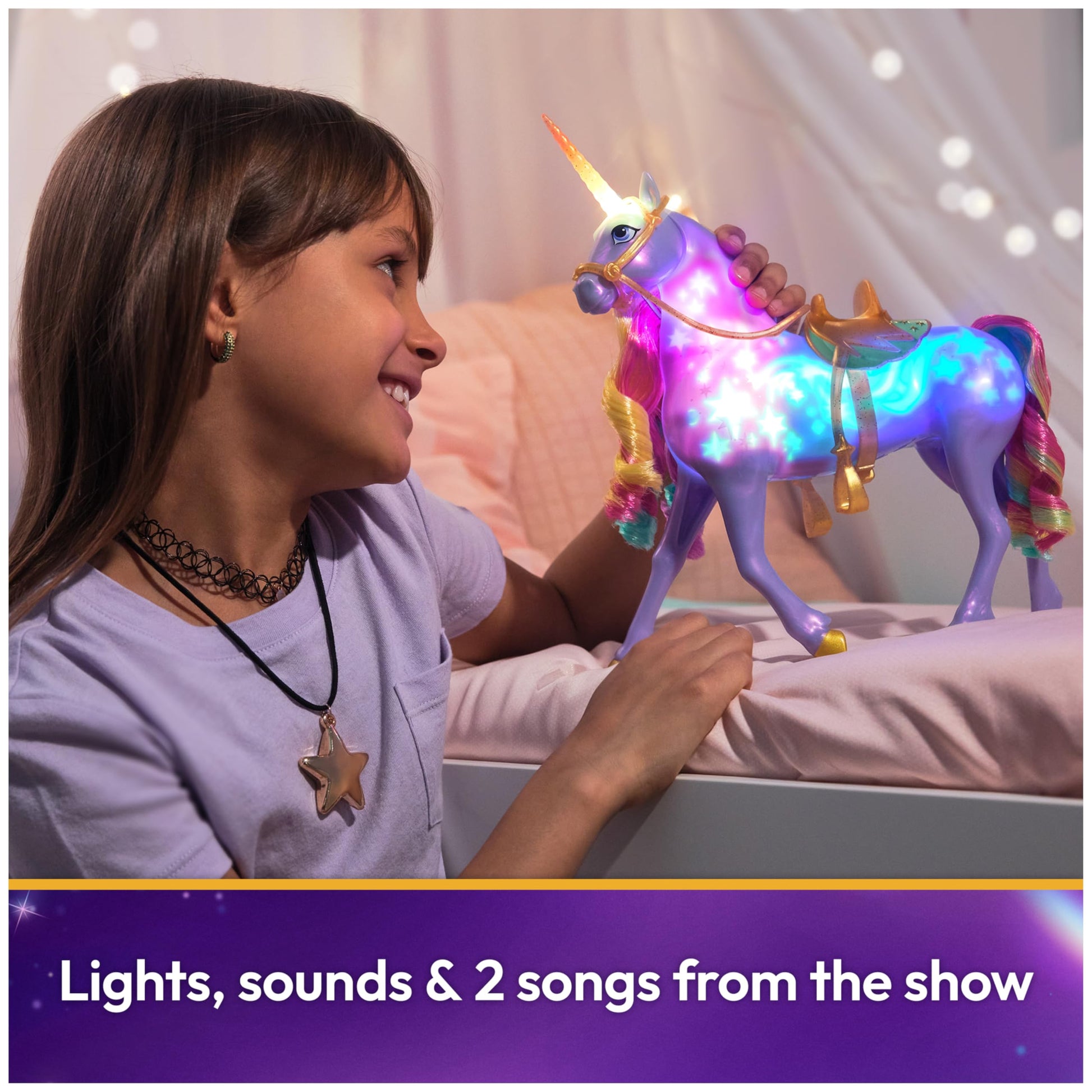 Unicorn Academy, Interactive Rainbow Light-up Wildstar with Lights, Sounds & Music, Easter Gifts Idea, Dolls & Unicorn Toys for Girls Ages 4 and up Unicorn Academy