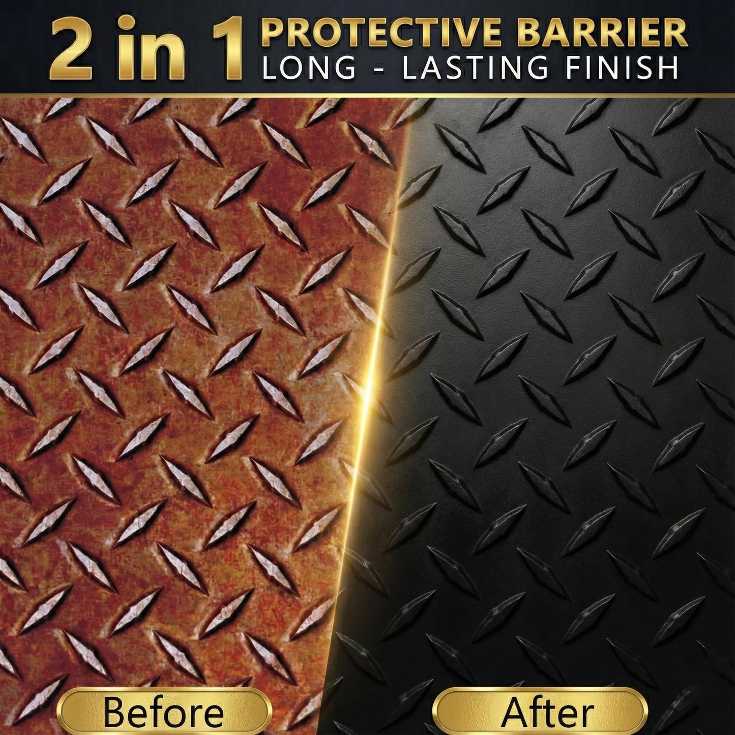 Meuvcol 2-in-1 Rust Converter & Metal Primer, 35 Floz Black Rust Remover Paint For Metal, Ultra Automotive Rust Reformer & Seal, Long-Lasting Rust Preventative Coating, Rust Inhibitor Repair Kit