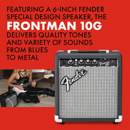 Fender Squier Debut Series Stratocaster Electric Guitar Kit, Beginner Guitar Kit, with 2-Year Warranty, with Padded Gig Bag, Frontman 10G Amp, Strap, and More, Includes Free Lessons, Black 🍁 All In One Marketplace Canada