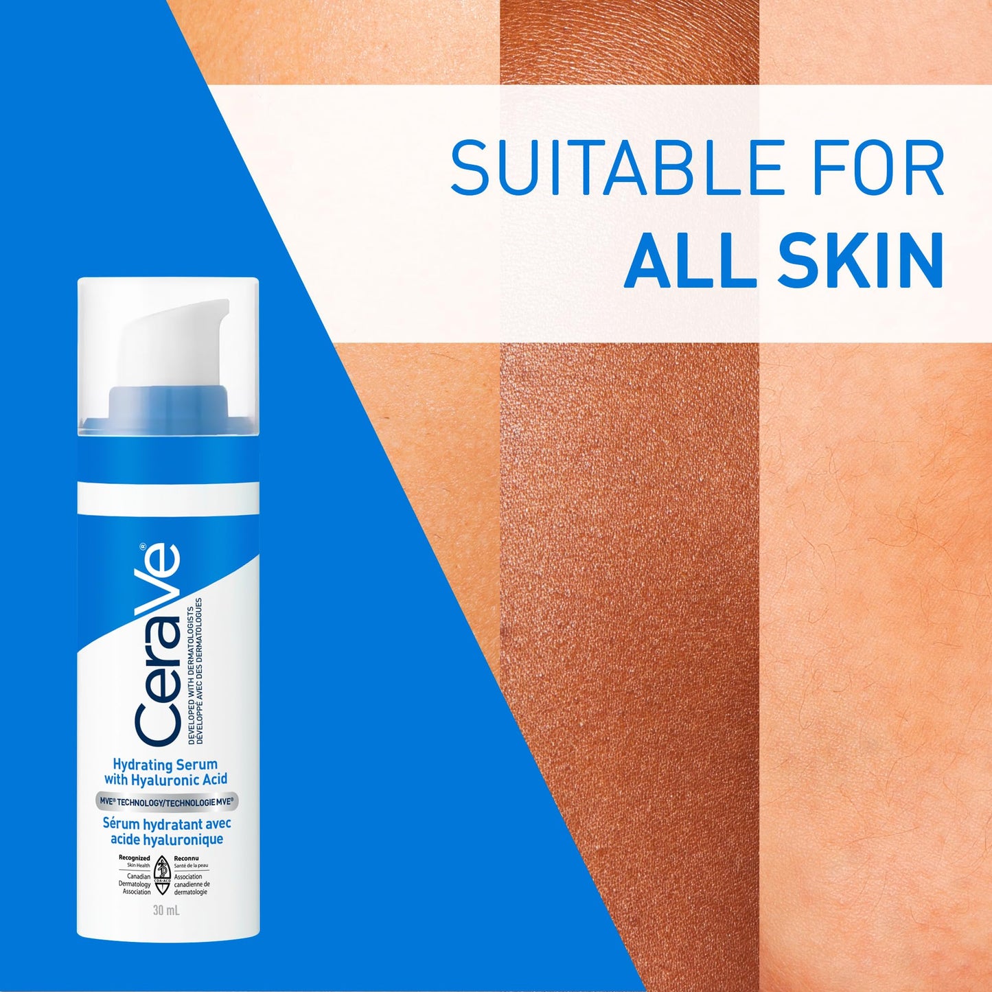 CeraVe Hyaluronic Acid Face Serum, Hydrating Serum for Face with Vitamin B5 & Ceramides, for Men & Women, Normal To Dry Skin. Fragrance Free, Non-Comedogenic, Paraben-Free, Travel Size, 30ML - Available at All In One Marketplace Canada