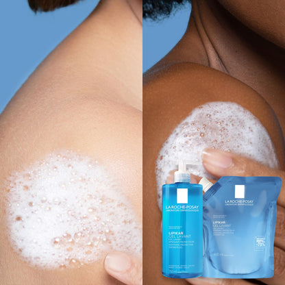 La Roche-Posay Body Wash Refill, Lipikar Cleansing & Moisturizing Gel Body Wash with Shea Butter & Niacinamide for Dry & Sensitive Skin, Soap Free, Paraben Free, 400mL Refill La Roche-Posay