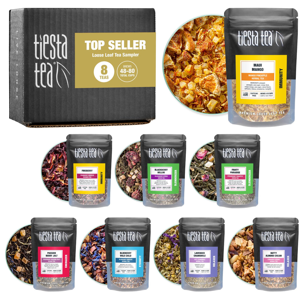 Tiesta Tea Favorites Starter Sampler Loose Leaf Tea Variety Set 8 Pouches 🍁 All In One Marketplace Canada