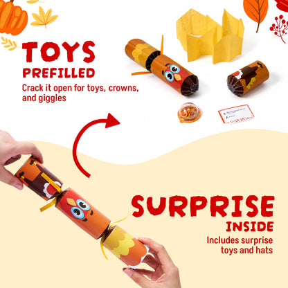JOYIN Thanksgiving Party Table Favors Set,8 Pack No-Snap Party Favor with Turkey Themed Pattern, Joke & Gift Inside,Party Games for Fall Holiday, Thanksgiving Holiday Traditions 🍁 All In One Marketplace Canada