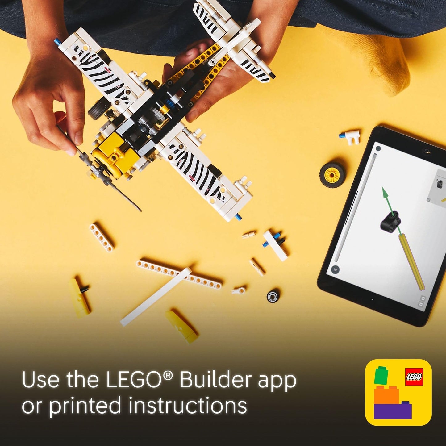 LEGO Technic Bush Plane Toy - Buildable Airplane Toy for Kids, Boys and Girls, Ages 8+ - Model Airplane Gift with Spinning Propeller, 4-Cylinder Piston Engine, and More - 42198 - Available at All In One Marketplace Canada
