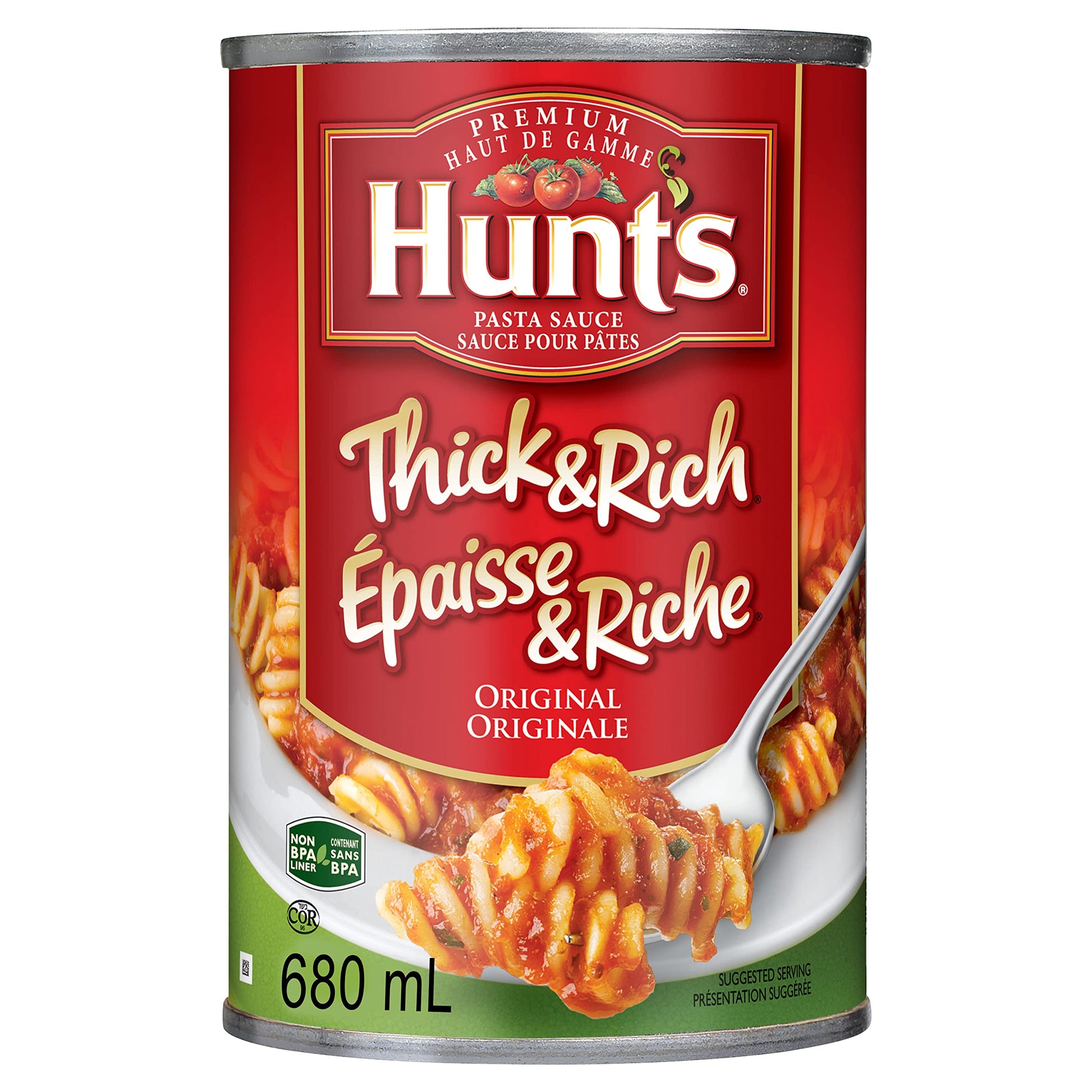 Hunt's Thick & Rich Original Pasta Sauce, 680 ml, Case of 12