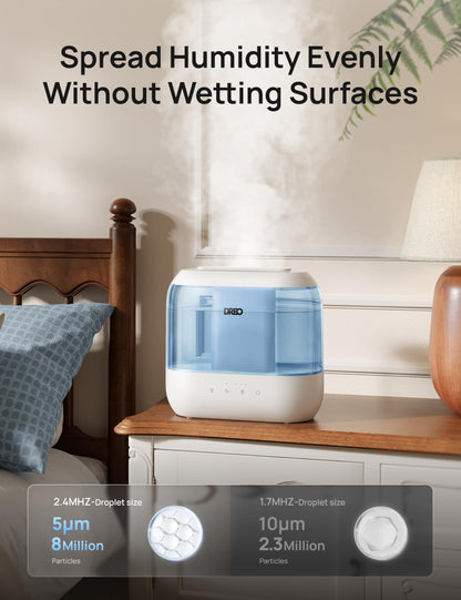 DREO 4L Humidifiers for Bedroom, 28dB Quiet Top Fill Supersized Cool Mist Humidifier for Baby Large Room, Oil Diffuser and Nightlight, 32H Runtime, Ultrasonic Humidifier for Home, Nursery, Plants 🍁 All In One Marketplace Canada