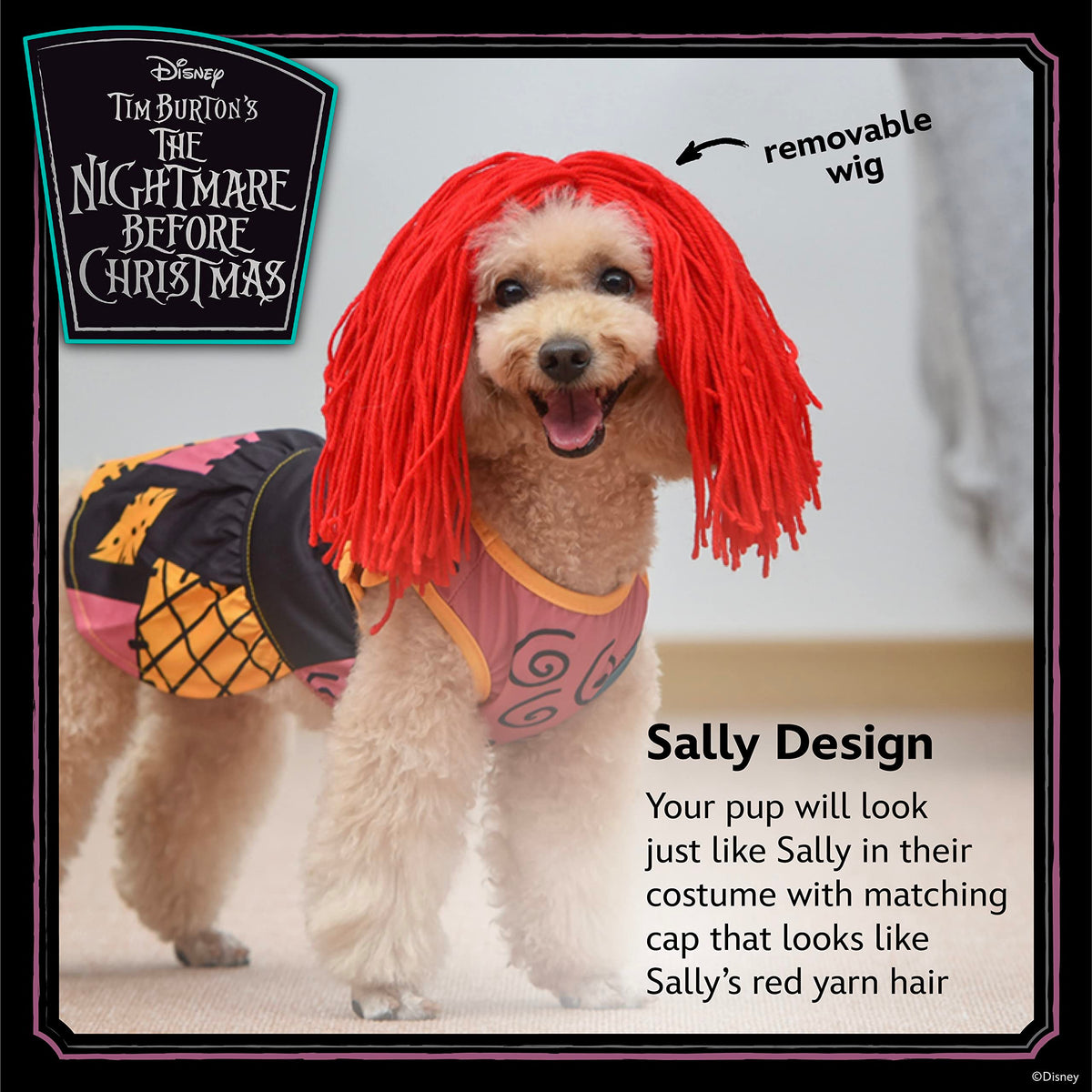 Costume pour chien Disney Halloween L'Étrange Noël de monsieur Jack, modèle Sally - Costume d'Halloween sous licence officielle pour chiens, taille grand