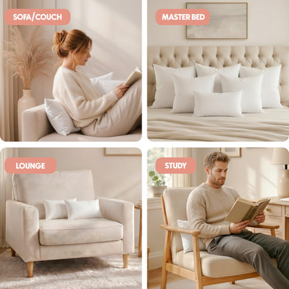 Utopia Bedding Throw Pillows Insert (Pack of 2, White) - 12 x 20 Inches Bed and Couch Pillows - Indoor Decorative Pillow