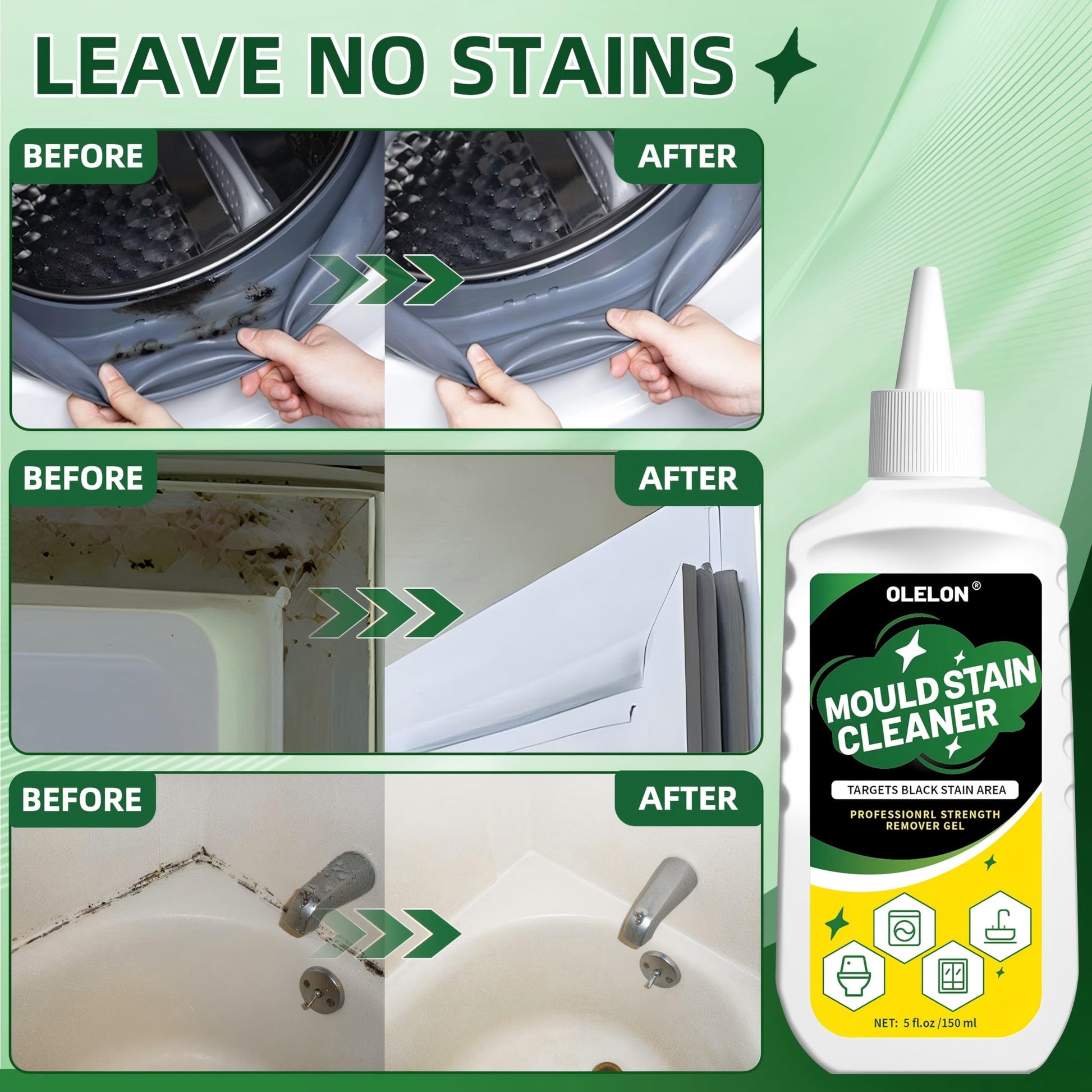 Mold Remover Gel for Washing Machine Cleaner and Tile Grout Cleaner