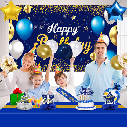 YeohJoy Birthday Decorations Navy Blue Gold 35Pcs Party Supplies 🍁 All In One Marketplace Canada