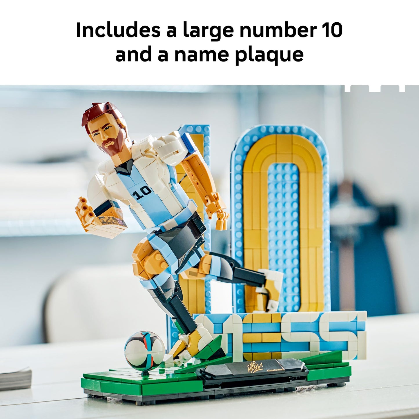 LEGO Editions Lionel Messi – Soccer Legend - Building Set for Boys & Girls, Ages 12+ - Collectible Soccer Gift with Plaque - Kids Bedroom or Shelf Decor - 43015 LEGO