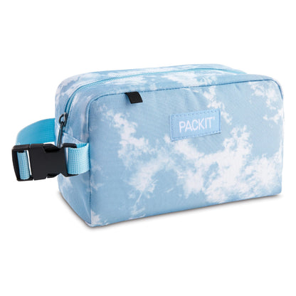 PackIt® Freezable Snack Box, Blue Sky, Built with ECOFREEZE® Technology, Collapsible, Reusable, Zip Closure with Buckle Handle, Designed for Work Snacks, Fresh Snacks On the Go, Adults, and All Ages