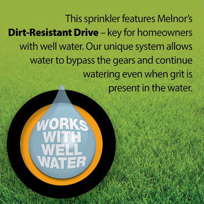 Melnor 65165AMZ XT Turbo Oscillating Sprinkler, 4,500 sq. ft., Quick Connect Bundle, 2-Way Adjustable, Black, Yellow Melnor