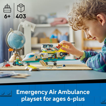 LEGO City Emergency Air Ambulance Airplane Building Toy for Kids - Pretend Play Rescue Airplane Model for Boys & Girls, Ages 6+ - Building Blocks W/Hero Minifigures - Gift Idea for Birthdays - 60465 🍁 All In One Marketplace Canada