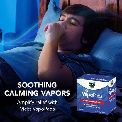 Vicks VapoPads Original Menthol Scent 20 Pad Refill Pack, White, 20 Count Vicks