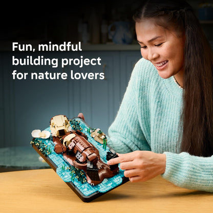 LEGO Ideas Floating Sea Otters Building Sets for Adults - Room or Office Decor for Women & Men, Ages 18+ - Gift Ideas for Birthday - 21366 LEGO
