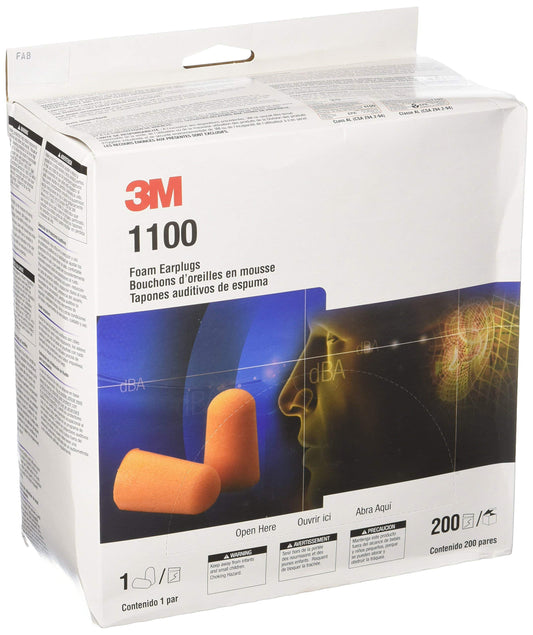 3M 1100 Foam Ear Plugs, 200-Pair - Available at All In One Marketplace Canada