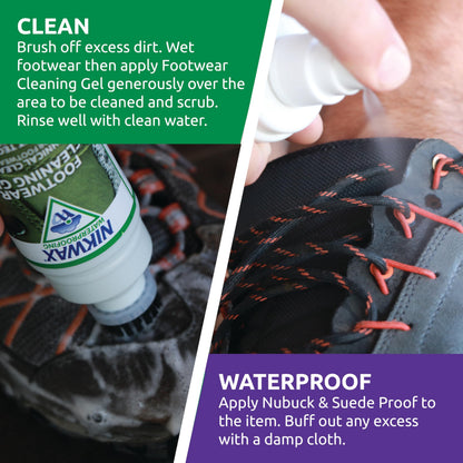 Nikwax Nubuck & Suede Footwear Clean/Waterproof Duo-Pack, 125ml