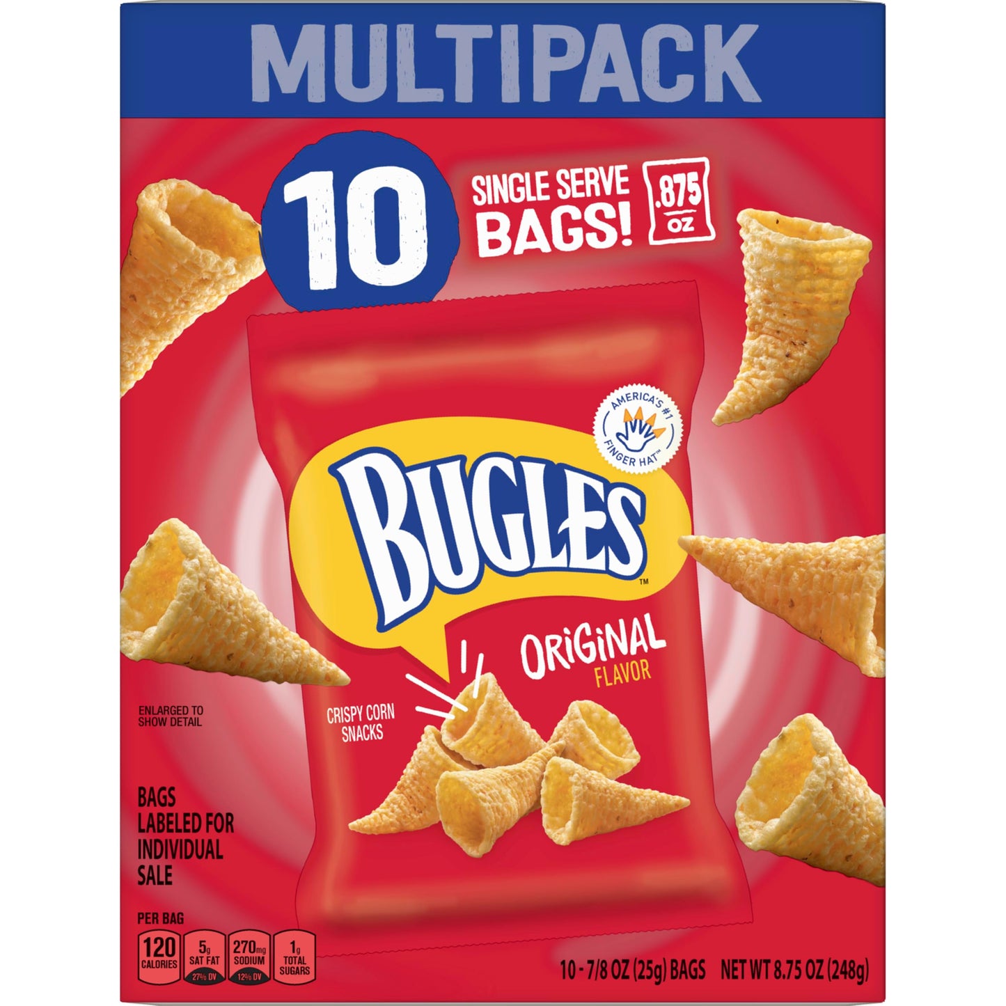 Bugles Original Flavor Crispy Corn Snacks - 8.75 oz Bag (10-Pack)