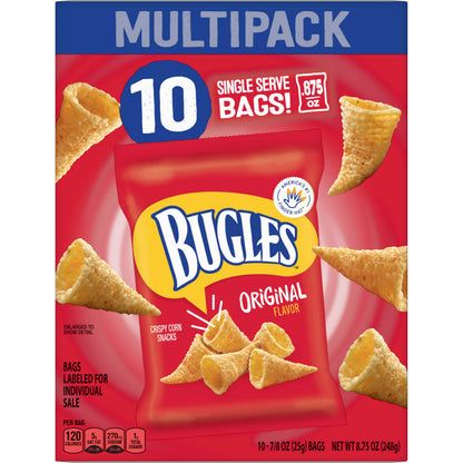 Bugles Original Flavor Crispy Corn Snacks - 8.75 oz Bag (10-Pack)