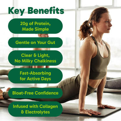 Organika Raspberry Clear Whey Protein Isolate with Collagen, Electrolytes & Probiotics - 650g