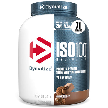 ISO100 Hydrolyzed Protein Powder by Dymatize, Gourmet Chocolate, 100% Whey Isolate Protein Powder (25g), Gluten Free, 71 Servings, 2.3 kg 🍁 All In One Marketplace Canada