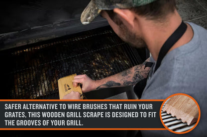 Traeger BAC454 Wooden Scape Grill Scraper, Wood Traeger