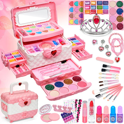Kids Makeup Kit for Girl - Little Girls Makeup Set, Girls Makeup Kit for Kids, Pretend Play Makeup Vanities for Toddlers Children Princess, Christmas Birthday Gifts Toddler Toys Age 3 4 5 6 7 8 9 10 🍁 All In One Marketplace Canada