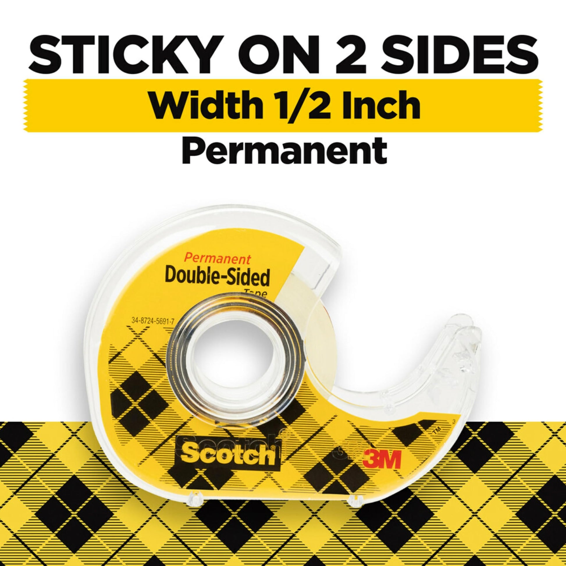Scotch Double Sided Tape, 1/2 x 500 Inches, 6 Dispensers/Pack (6137H-2PC-MP) Scotch
