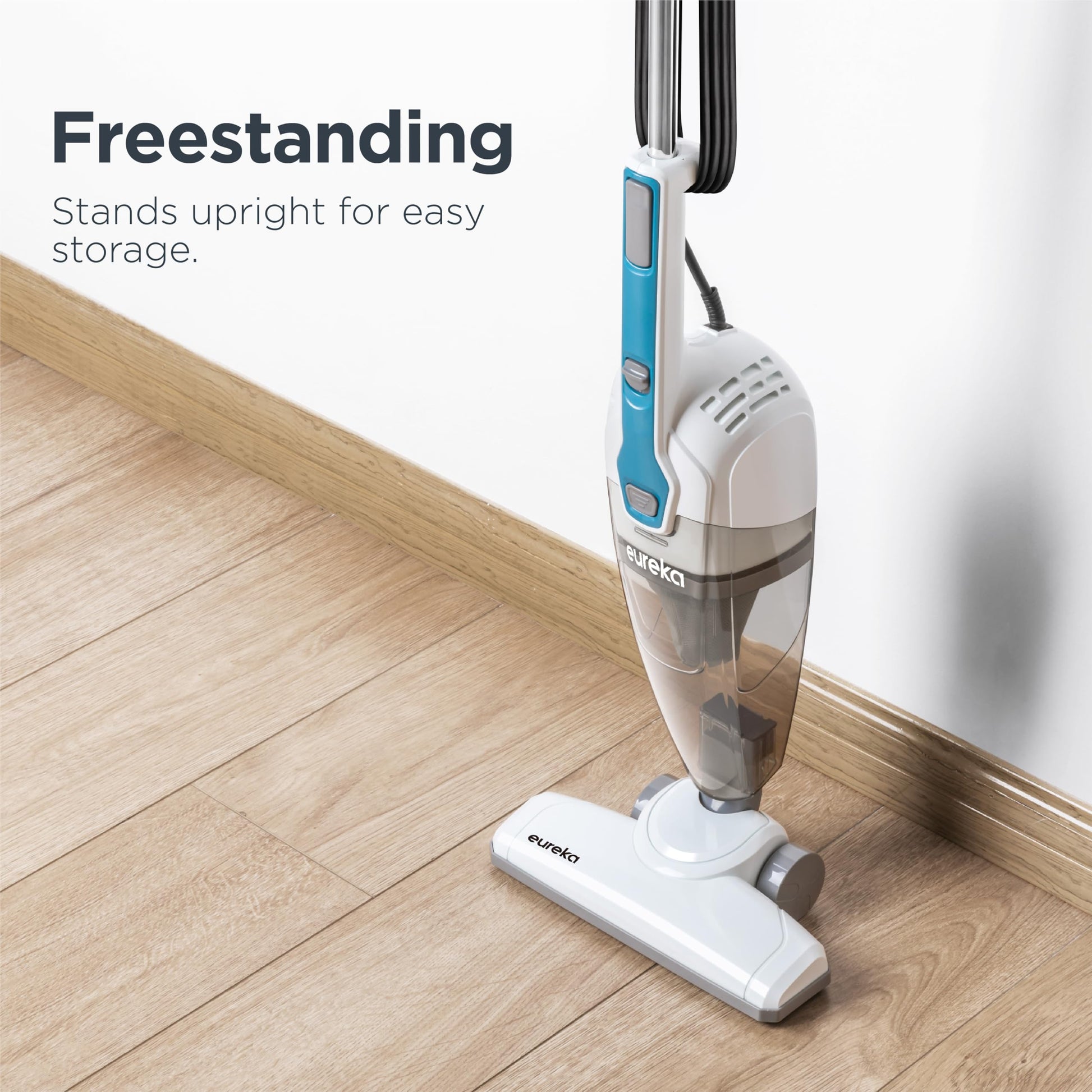Eureka Home Lightweight Corded Stick Vacuum Cleaner, Powerful Suction Convenient Small Vacuum for Hard Floor, 3-in-1 Hand Vacuum, Aqua Blue, NES100 EUREKA