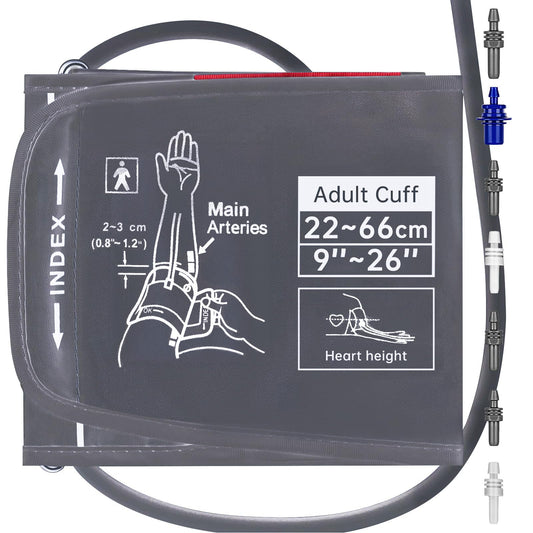 Alcarefam Extra Large Blood Pressure Cuff, 22-66cm XXL Cuff for Big Arms, Replacement Adult Cuff Compatible with Omron BP Monitors, 7 Connectors - Available at All In One Marketplace Canada