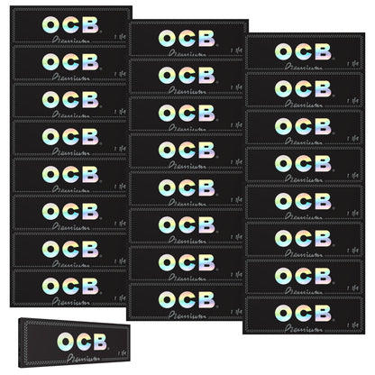 OCB Premium Black Rolling Papers 1 1/4 (44mm x 77mm) - 25 packs of 50 papers