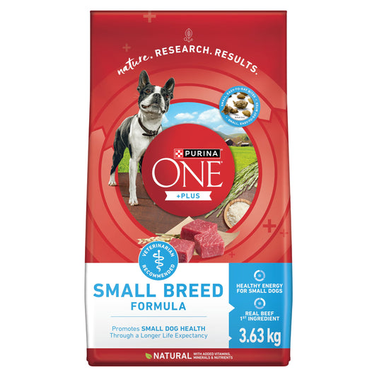 Purina ONE Dry Dog Food, +Plus Small Breed with Beef - 3.63 kg Bag (1 Pack)