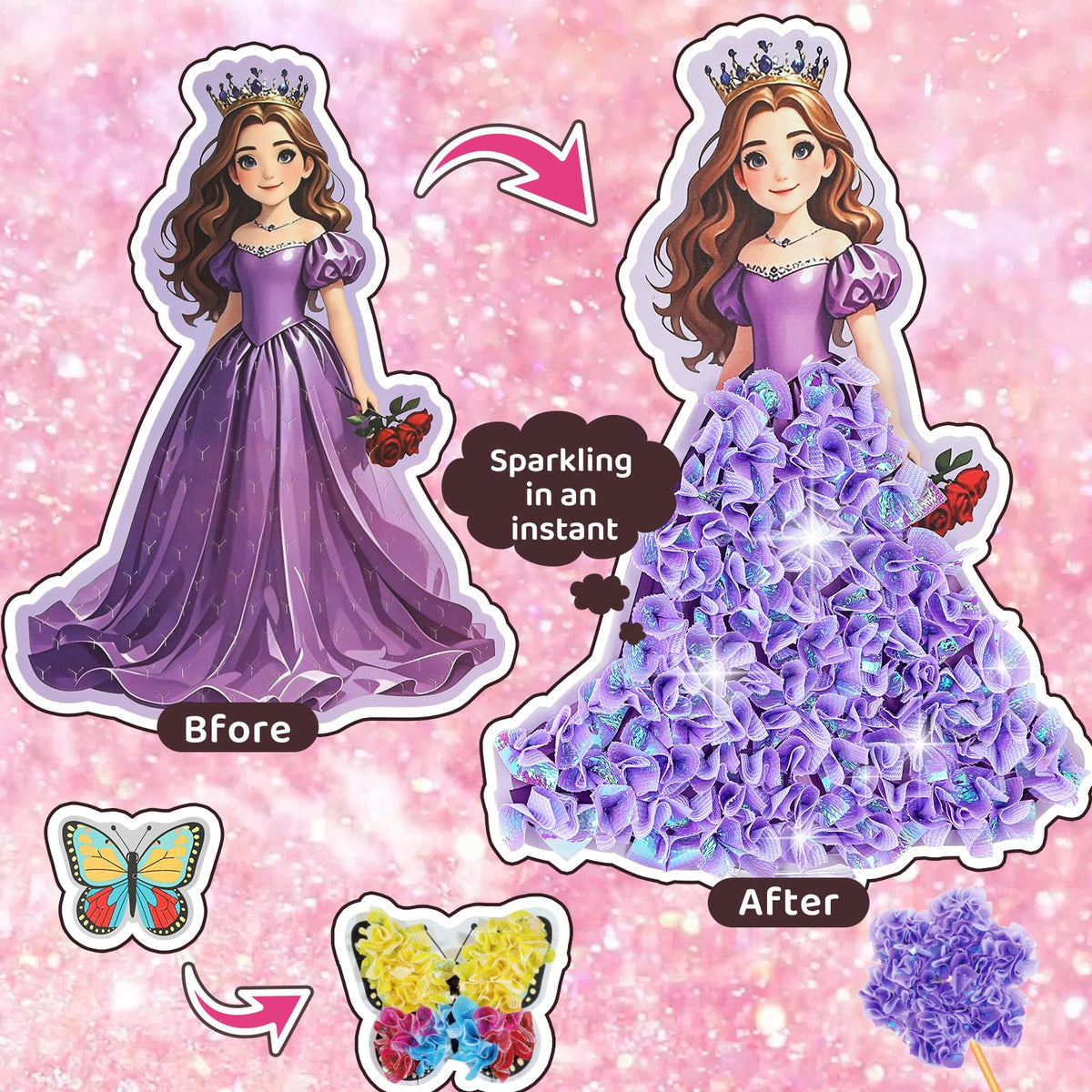 Poke Art Princess Kit Gift 10 Pcs Set,Crafts For Kids Ages 4-8, Diy Craft Kits With & Arts And Crafts For Kids.4, 5, 6, 7, 8, 9,10 Christmas Thanksgiving Birthday Gift Stitch Gifts For Girls 🍁 All In One Marketplace Canada